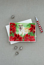 Load image into Gallery viewer, Irish Wolfhound Poinsettas Greeting Cards -  Blank Note Cards – 8-Pack of Artist-Designed Cards with Envelopes