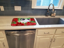 Load image into Gallery viewer, Borzoi Poinsettas Dish Drying Mat – Absorbent, Artistic Kitchen Essentials CK1320DDM