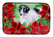 Load image into Gallery viewer, Borzoi Poinsettas Dish Drying Mat – Absorbent, Artistic Kitchen Essentials CK1320DDM