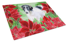 Load image into Gallery viewer, Borzoi Poinsettas Glass Cutting Boards – Durable, Decorative Kitchen Art Large CK1320LCB