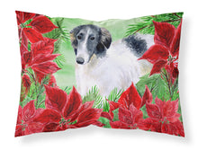 Load image into Gallery viewer, Borzoi Poinsettas  Standard Pillowcase – Artistic Decorative Front, White Back CK1320PILLOWCASE