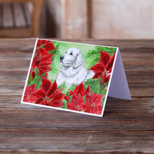 Load image into Gallery viewer, Maremma Sheepdog Poinsettas Greeting Cards -  Blank Note Cards – 8-Pack of Artist-Designed Cards with Envelopes
