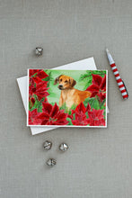 Load image into Gallery viewer, Rhodesian Ridgeback Poinsettas Greeting Cards -  Blank Note Cards – 8-Pack of Artist-Designed Cards with Envelopes