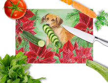 Load image into Gallery viewer, Rhodesian Ridgeback Poinsettas Glass Cutting Boards – Durable, Decorative Kitchen Art Large CK1324LCB