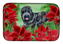 Load image into Gallery viewer, Black Russian Terrier Poinsettas Dish Drying Mat – Absorbent, Artistic Kitchen Essentials CK1325DDM