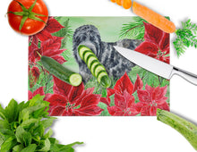 Load image into Gallery viewer, Black Russian Terrier Poinsettas Glass Cutting Boards – Durable, Decorative Kitchen Art Large CK1325LCB