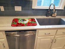 Load image into Gallery viewer, Saint Bernard Poinsettas Dish Drying Mat – Absorbent, Artistic Kitchen Essentials CK1327DDM