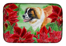 Load image into Gallery viewer, Saint Bernard Poinsettas Dish Drying Mat – Absorbent, Artistic Kitchen Essentials CK1327DDM
