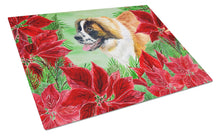 Load image into Gallery viewer, Saint Bernard Poinsettas Glass Cutting Boards – Durable, Decorative Kitchen Art Large CK1327LCB