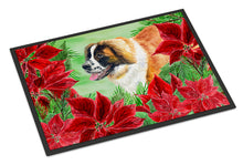 Load image into Gallery viewer, Saint Bernard Poinsettas Doormat - 18x27 Decorative Floor Mat – Indoor/Outdoor Rug with Artistic Flair CK1327MAT