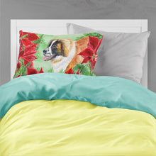 Load image into Gallery viewer, Saint Bernard Poinsettas  Standard Pillowcase – Artistic Decorative Front, White Back CK1327PILLOWCASE