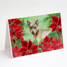 Load image into Gallery viewer, Thai Ridgeback Poinsettas Greeting Cards -  Blank Note Cards – 8-Pack of Artist-Designed Cards with Envelopes