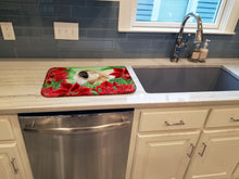 Load image into Gallery viewer, Pekingese Poinsettas Dish Drying Mat – Absorbent, Artistic Kitchen Essentials CK1329DDM