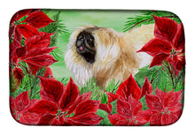 Load image into Gallery viewer, Pekingese Poinsettas Dish Drying Mat – Absorbent, Artistic Kitchen Essentials CK1329DDM