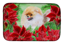 Load image into Gallery viewer, Pomeranian Poinsettas Dish Drying Mat – Absorbent, Artistic Kitchen Essentials CK1330DDM