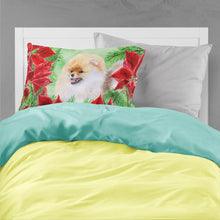 Load image into Gallery viewer, Pomeranian Poinsettas  Standard Pillowcase – Artistic Decorative Front, White Back CK1330PILLOWCASE
