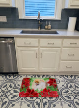 Load image into Gallery viewer, Pomeranian Poinsettas Machine Washable Memory Foam Mat CK1330RUG