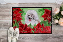 Load image into Gallery viewer, Medium White Poodle Poinsettas Doormat - 18x27 Decorative Floor Mat – Indoor/Outdoor Rug with Artistic Flair CK1331MAT