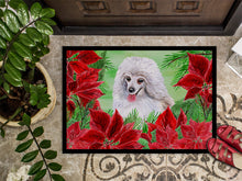 Load image into Gallery viewer, Medium White Poodle Poinsettas Doormat - 18x27 Decorative Floor Mat – Indoor/Outdoor Rug with Artistic Flair CK1331MAT