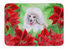Load image into Gallery viewer, Medium White Poodle Poinsettas Machine Washable Memory Foam Mat CK1331RUG