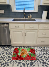 Load image into Gallery viewer, Yorkshire Terrier Poinsettas Machine Washable Memory Foam Mat CK1333RUG