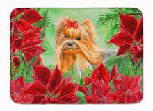 Load image into Gallery viewer, Yorkshire Terrier Poinsettas Machine Washable Memory Foam Mat CK1333RUG