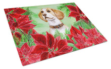 Load image into Gallery viewer, Beagle Poinsettas Glass Cutting Boards – Durable, Decorative Kitchen Art Large CK1334LCB