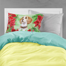 Load image into Gallery viewer, Beagle Poinsettas  Standard Pillowcase – Artistic Decorative Front, White Back CK1334PILLOWCASE