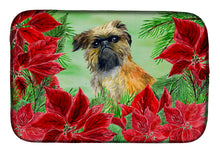 Load image into Gallery viewer, Brussels Griffon Poinsettas Dish Drying Mat – Absorbent, Artistic Kitchen Essentials CK1335DDM