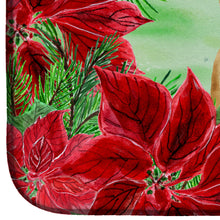 Load image into Gallery viewer, French Bulldog Poinsettas Dish Drying Mat – Absorbent, Artistic Kitchen Essentials CK1336DDM
