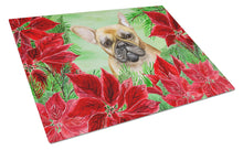 Load image into Gallery viewer, French Bulldog Poinsettas Glass Cutting Boards – Durable, Decorative Kitchen Art Large CK1336LCB