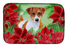 Load image into Gallery viewer, Jack Russell Terrier Poinsettas Dish Drying Mat – Absorbent, Artistic Kitchen Essentials CK1337DDM