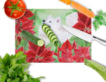 Load image into Gallery viewer, Samoyed Poinsettas Glass Cutting Boards – Durable, Decorative Kitchen Art Large CK1339LCB