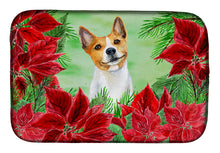 Load image into Gallery viewer, Basenji Poinsettas Dish Drying Mat – Absorbent, Artistic Kitchen Essentials CK1340DDM