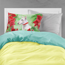 Load image into Gallery viewer, Bull Terrier Poinsettas  Standard Pillowcase – Artistic Decorative Front, White Back CK1341PILLOWCASE