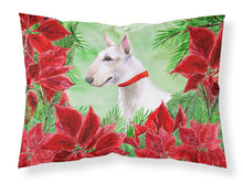 Load image into Gallery viewer, Bull Terrier Poinsettas  Standard Pillowcase – Artistic Decorative Front, White Back CK1341PILLOWCASE