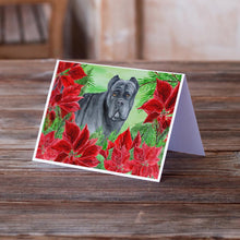 Load image into Gallery viewer, Cane Corso Poinsettas Greeting Cards -  Blank Note Cards – 8-Pack of Artist-Designed Cards with Envelopes