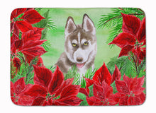 Load image into Gallery viewer, Siberian Husky Grey Poinsettas Machine Washable Memory Foam Mat CK1344RUG
