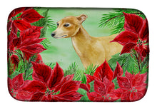 Load image into Gallery viewer, Italian Greyhound Poinsettas Dish Drying Mat – Absorbent, Artistic Kitchen Essentials CK1346DDM