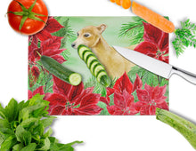 Load image into Gallery viewer, Italian Greyhound Poinsettas Glass Cutting Boards – Durable, Decorative Kitchen Art Large CK1346LCB