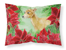Load image into Gallery viewer, Italian Greyhound Poinsettas  Standard Pillowcase – Artistic Decorative Front, White Back CK1346PILLOWCASE