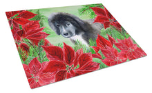 Load image into Gallery viewer, Newfoundland Puppy Poinsettas Glass Cutting Boards – Durable, Decorative Kitchen Art Large CK1347LCB
