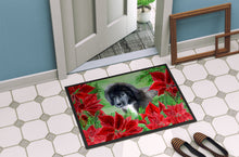 Load image into Gallery viewer, Newfoundland Puppy Poinsettas Doormat - 18x27 Decorative Floor Mat – Indoor/Outdoor Rug with Artistic Flair CK1347MAT