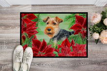 Load image into Gallery viewer, Welsh Terrier Poinsettas Doormat - 24x36 Decorative Floor Mat – Indoor/Outdoor Rug with Artistic Flair CK1348JMAT