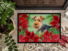 Load image into Gallery viewer, Welsh Terrier Poinsettas Doormat - 24x36 Decorative Floor Mat – Indoor/Outdoor Rug with Artistic Flair CK1348JMAT