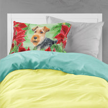 Load image into Gallery viewer, Welsh Terrier Poinsettas  Standard Pillowcase – Artistic Decorative Front, White Back CK1348PILLOWCASE