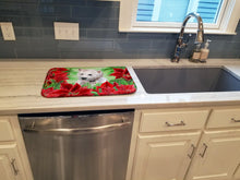 Load image into Gallery viewer, Westie Poinsettas Dish Drying Mat – Absorbent, Artistic Kitchen Essentials CK1349DDM