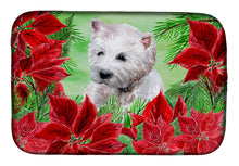 Load image into Gallery viewer, Westie Poinsettas Dish Drying Mat – Absorbent, Artistic Kitchen Essentials CK1349DDM