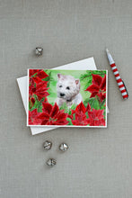 Load image into Gallery viewer, Westie Poinsettas Greeting Cards -  Blank Note Cards – 8-Pack of Artist-Designed Cards with Envelopes
