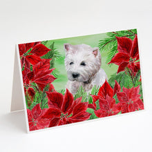 Load image into Gallery viewer, Westie Poinsettas Greeting Cards -  Blank Note Cards – 8-Pack of Artist-Designed Cards with Envelopes